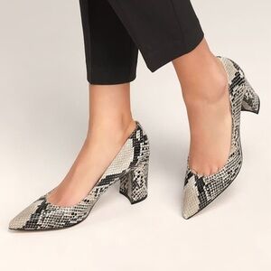 Marc Fisher Claire 2 Black Multi Snake Pointed-Toe Pumps
